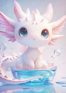Cute Axolotl Water