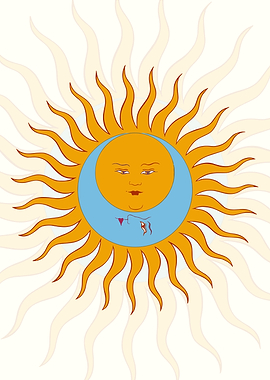 Sun and Moon Face Illustration