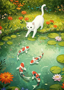 Cat Koi Pond