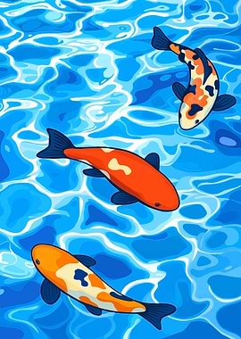 Japanese Koi Fish Water