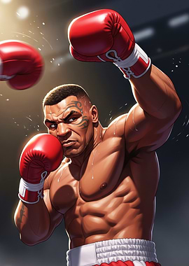 Mike Tyson Boxing Illustration