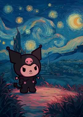 Kuromi Starry Night Art
