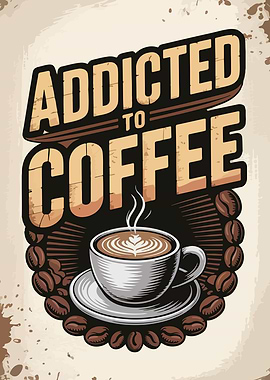 Addicted to Coffee Illustration