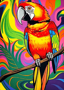 Colorful Parrot Branch