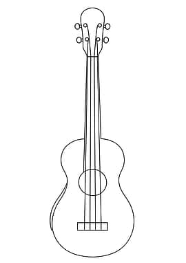 Ukulele Minimalist Line Art