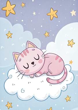 Sleeping Cat Cloud Stars