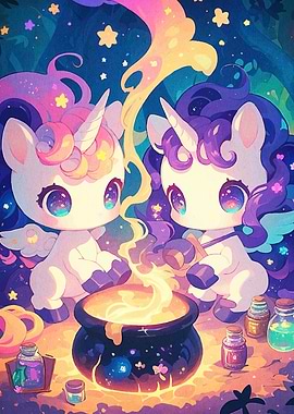 Unicorns Brewing Potion