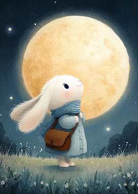 Bunny under the moon