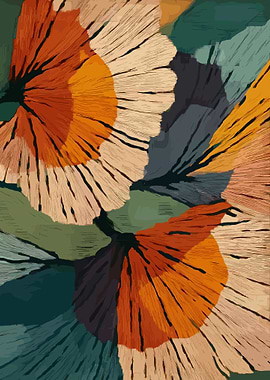 Abstract Floral Pattern in Earth Tones