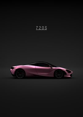 Pink McLaren 720S on Black Background