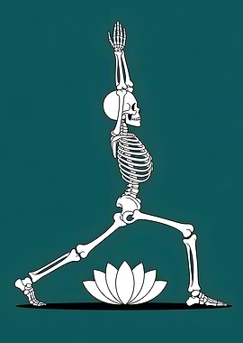 Skeleton Yoga Warrior Pose