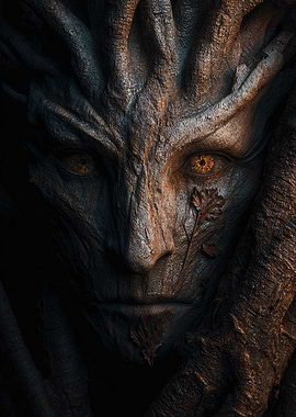 Mystical Tree Spirit Face