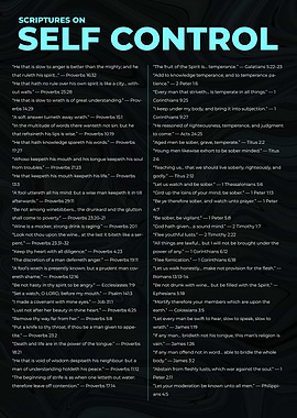 Scriptures on Self Control