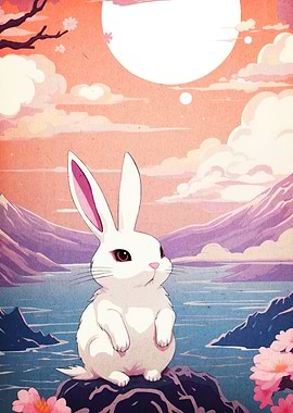 Rabbit Japanese Landscape
