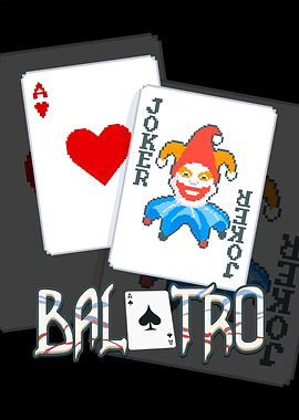 Balatro Game Art with Playing Cards