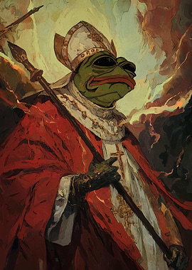 Pepe the Frog as Pope Painting