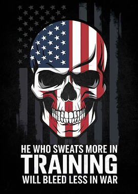 American Flag Skull Training Quote