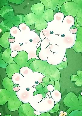 Cute Bunnies Clover