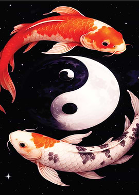 Koi Fish Yin Yang Art
