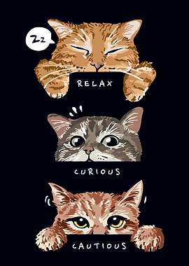 Cat Moods Illustration