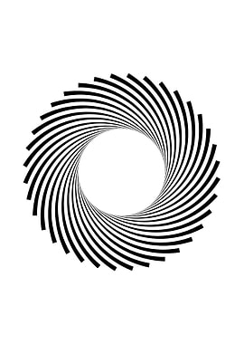 Abstract Black and White Spiral Design