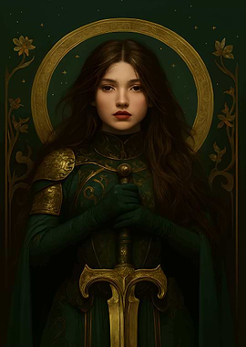 Emerald Knight with Golden Sword