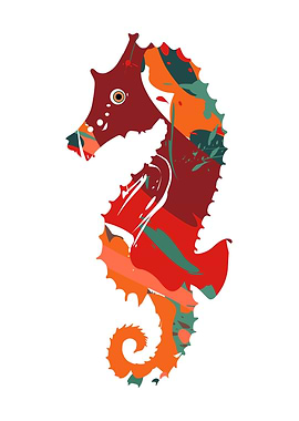 Abstract Seahorse Illustration