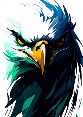 Eagle Portrait in Bold Colors