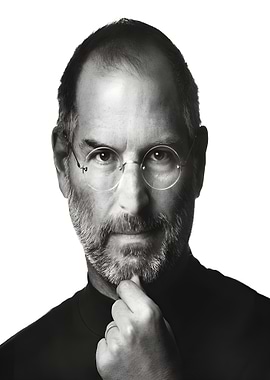 Steve Jobs Portrait in Black and White