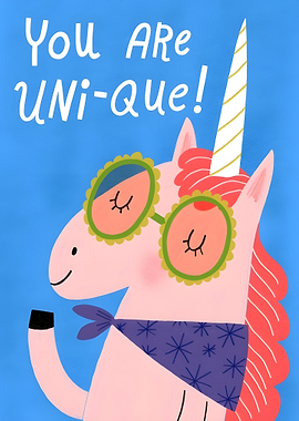 Unique Unicorn with Glasses Illustration