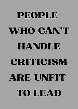 Handle Criticism and Leadership Text Art