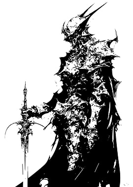 Dark Knight Warrior Black and White