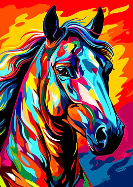 Colorful Horse Portrait