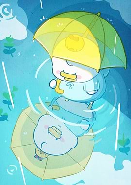 Cute Duckling Rain