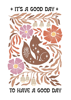 It's a Good Day Floral Fox