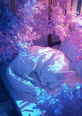 Sleeping Fox Surrounded Foliage