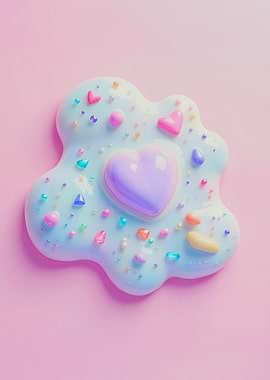 Pastel Heart Slime with Sprinkles