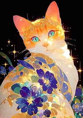 Floral Cat Portrait