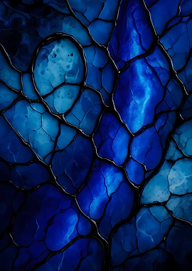 Abstract Porcelain #72 - Abstract Blue Mosaic