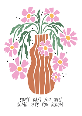 Floral Vase with Inspirational Quote