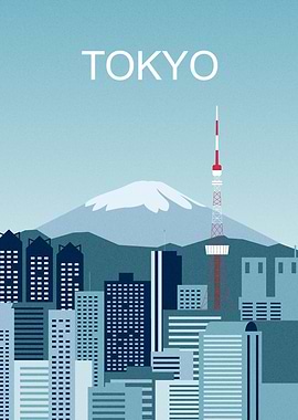 Tokyo Cityscape Minimalist Art