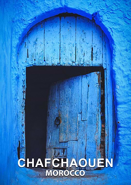 Blue Door in Chefchaouen, Morocco