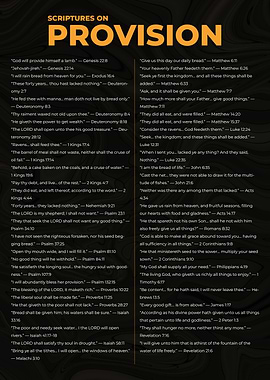 Scriptures on Provision List