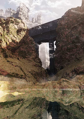 Fantasy Castle Bridge Landscape