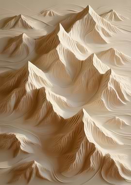 Abstract Mountain Range in Beige Tones