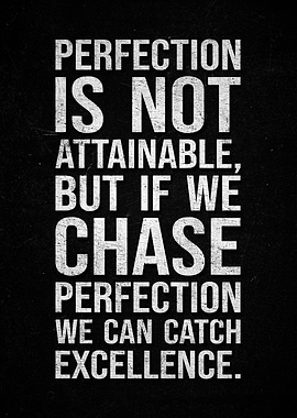 Perfection and Excellence Text Art