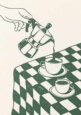 Coffee Pouring Illustration