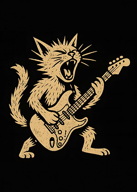 Rocking Cat Guitarist