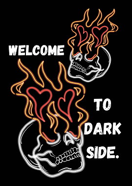 Welcome to Dark Side - Haunted Skull Art