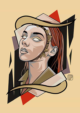 Futuristic Woman – Geometric Abstract Portrait
